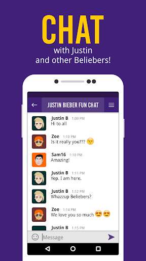 Play APK Justin Bieber Fun Chat  and enjoy Justin Bieber Fun Chat with UptoPlay pivotech.ifloopfactory.com.jb_fun_chat