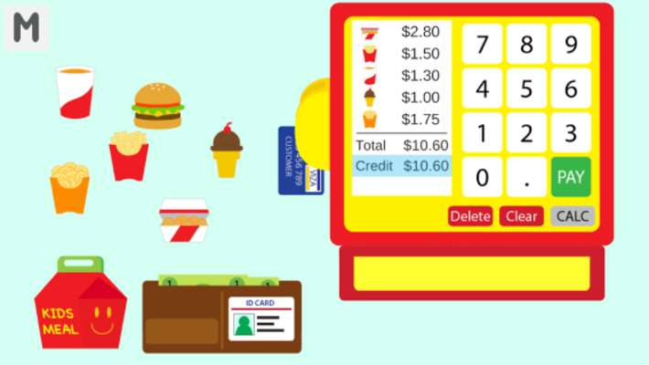 Play Kids Burger Cash Register Free 