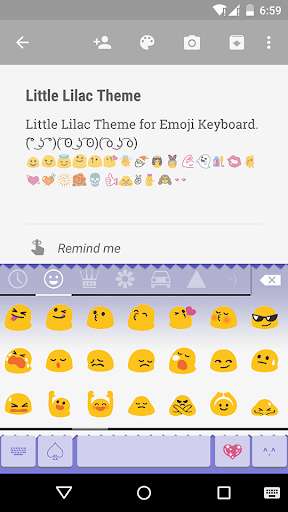 Play APK Little Lilac Emoji Keyboard  and enjoy Little Lilac Emoji Keyboard with UptoPlay com.kkkeyboard.emoji.keyboard.theme.LittleLilac