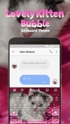 Play Lovely Kitten Bubble Keyboard Theme for Snapchat 