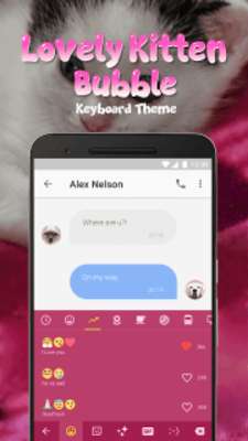 Play Lovely Kitten Bubble Keyboard Theme for Snapchat 