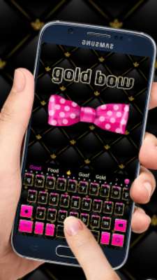 Play Luxury gold pink bow theme keyboard 