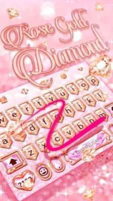 Play Luxury Rose Gold Diamond Keyboard Theme 