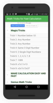 Play mathematics tricks for fast calculation 