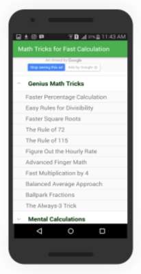 Play mathematics tricks for fast calculation 