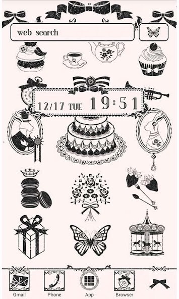 Play APK Monochrome Tea Party Wallpaper  and enjoy Monochrome Tea Party Wallpaper with UptoPlay jp.co.a_tm.android.plus_monochrome_teaparty