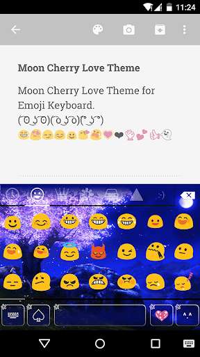 Play APK Moon Cherry Emoji Keyboard  and enjoy Moon Cherry Emoji Keyboard with UptoPlay com.kkkeyboard.emoji.keyboard.theme.MoonCherryLove