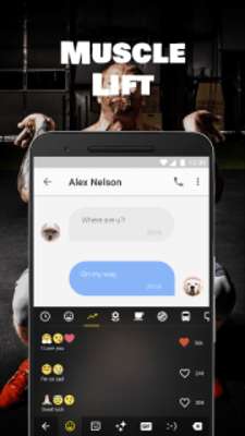 Play Muscle Lift Emoji Keyboard Theme for Messenger 