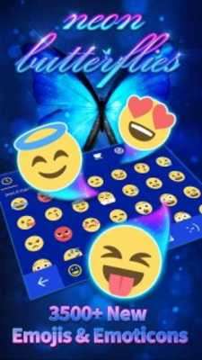 Play Neon Butterflies Keyboard Theme 