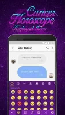Play Neon Cancer Horoscope Emoji Keyboard Theme 