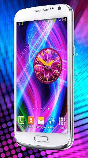 Play APK Neon Flowers Clock  and enjoy Neon Flowers Clock with UptoPlay com.lux.neonflowersclock