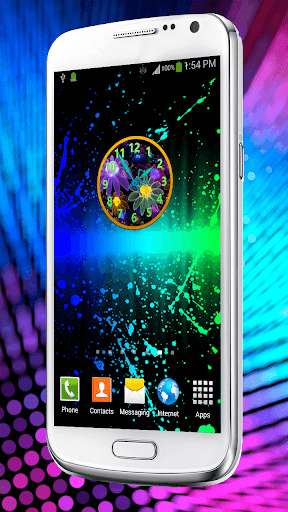 Play APK Neon Flowers Clock  and enjoy Neon Flowers Clock with UptoPlay com.lux.neonflowersclock