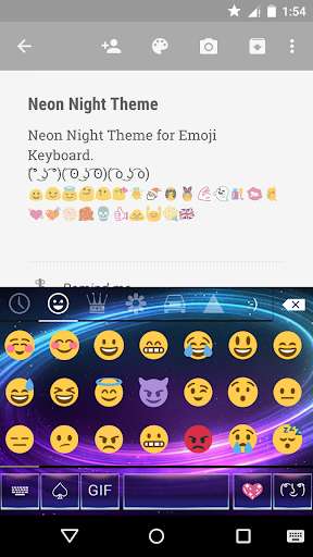Play APK Neon Night Emoji Keyboard Skin  and enjoy Neon Night Emoji Keyboard Skin with UptoPlay com.kkkeyboard.emoji.keyboard.theme.NeonNight