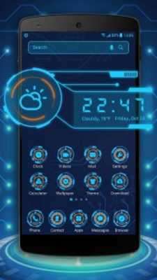 Play Neon science launcher theme Play Neon science launcher theme