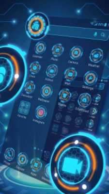 Play Neon science launcher theme Play Neon science launcher theme