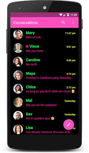Play APK Neon Theme (chomp)  and enjoy Neon Theme (chomp) with UptoPlay com.p1.chompsms.themes.neon