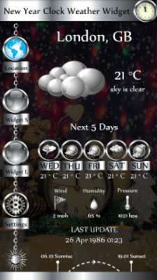 Play New Year Clock Weather Widget 