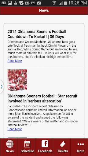 Play APK Oklahoma Football  and enjoy Oklahoma Football with UptoPlay com.a1749654855156387f0f8bb5a.a49504442a