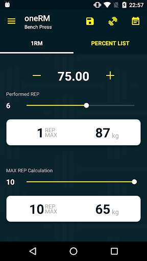 Play APK oneRM - 1 Rep Max Calculator  and enjoy oneRM - 1 Rep Max Calculator with UptoPlay at.aj.one_rep_max_1rm_calculator