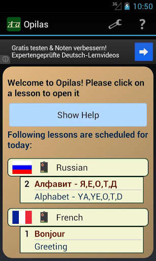 Play APK Opilas - Learn Spanish, French  and enjoy Opilas - Learn Spanish, French with UptoPlay de.slashshop.app.learn.language.ui