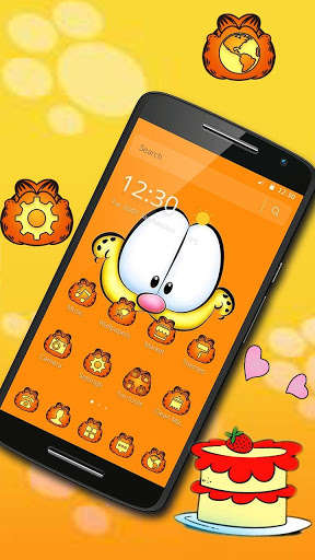 Play APK Orange Cartoon Cute Lazy Cat Theme  and enjoy Orange Cartoon Cute Lazy Cat Theme with UptoPlay com.launcher.theme.t211811282