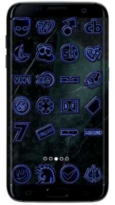 Play OUTLINE BLUE icon pack black 
