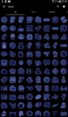 Play OUTLINE BLUE icon pack black 