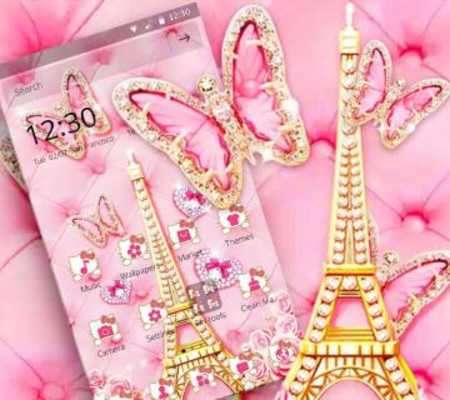 Play Pink Butterfly Eiffel Kitty Theme 