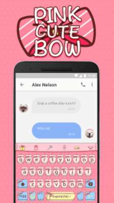 Play Pink Cute Bow Emoji Keyboard Theme for Snapchat 
