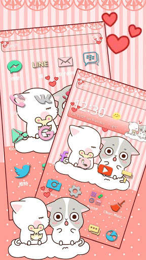 Play APK Pink Cute Kitty Lover Theme  and enjoy Pink Cute Kitty Lover Theme with UptoPlay com.launcher.theme.t211812290