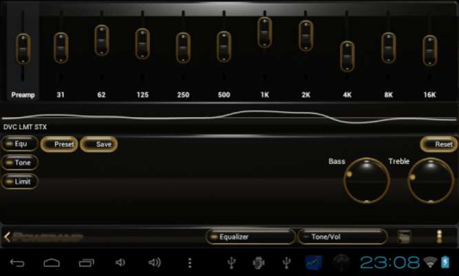 Play Poweramp skin Black Gold 