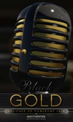 Play Poweramp skin Black Gold 