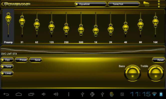 Play Poweramp skin Black Yellow 