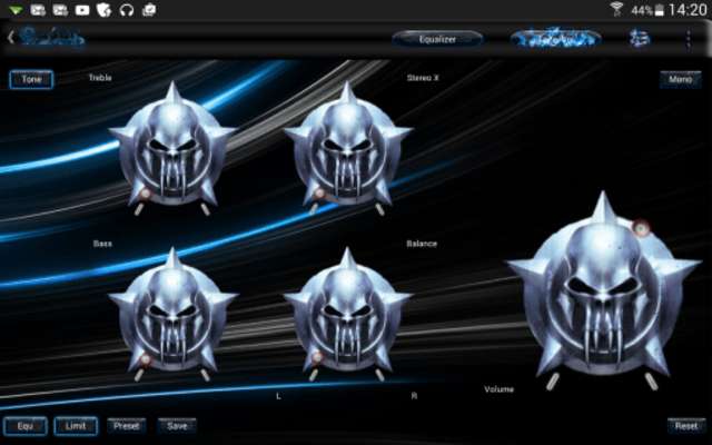 Play Poweramp Skin Blue Inferno 