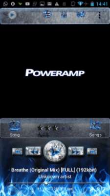 Play Poweramp Skin Blue Inferno 
