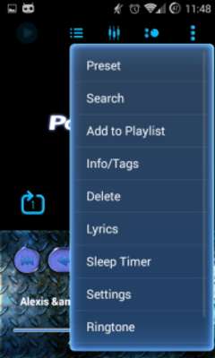 Play Poweramp skin BLUE METAL 