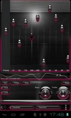 Play Poweramp skin Bordeaux Glow 
