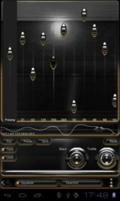Play Poweramp skin Gold Glow 