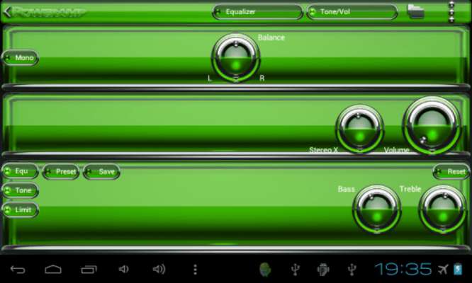 Play Poweramp skin Green Glas delux 
