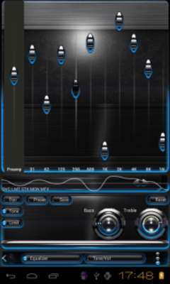 Play Poweramp skin Light Blue Glow 
