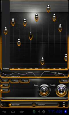 Play Poweramp skin Orange Glow 