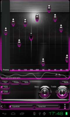 Play Poweramp skin Pink Glow 