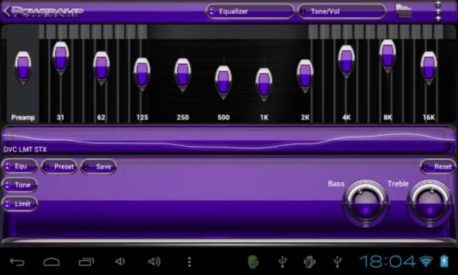 Play Poweramp skin Purple Glas luxe 