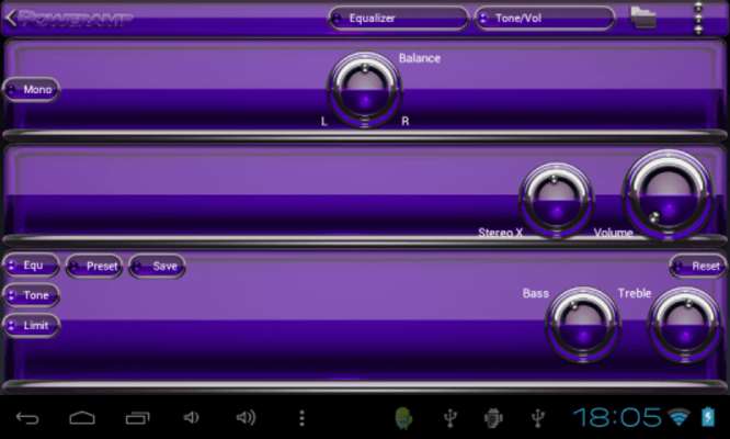 Play Poweramp skin Purple Glas luxe 