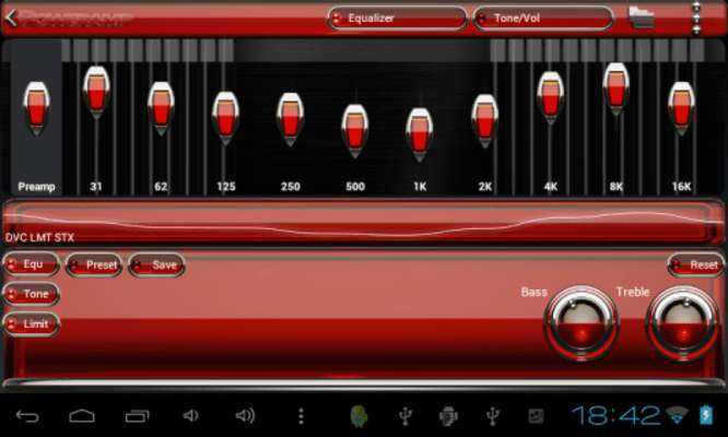 Play Poweramp skin Red Glas deluxe 