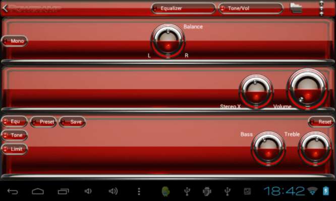 Play Poweramp skin Red Glas deluxe 