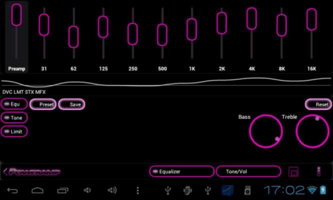Play Poweramp skin TRON PINK 