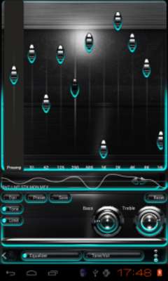 Play Poweramp skin Turquoise Glow 