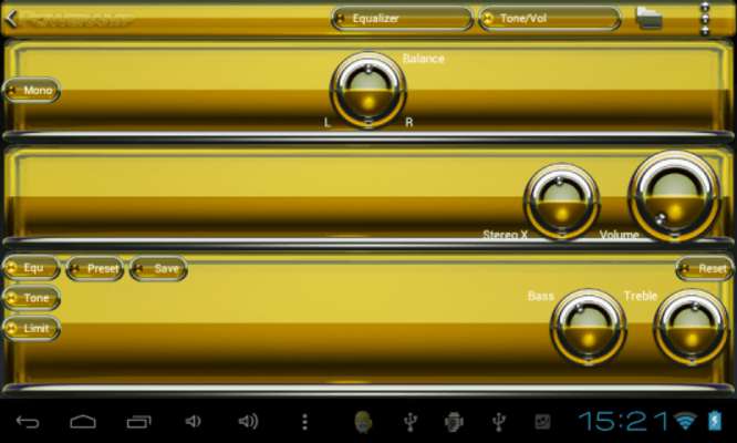 Play Poweramp skin Yellow Glas luxe 