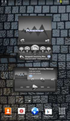 Play Poweramp widget Silver Glas 
